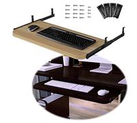 SXZenSpace Plateau de Clavier en Bois réglable pour Bureau, 54/60/70 x 27 cm, Support Coulissant, tiroir réglable en Hauteur, étagères de Rangement et Support pour Souris