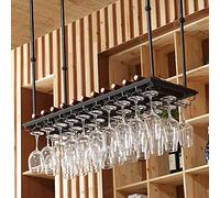 SXZenSpace Porte-Bouteilles en Fer à Hauteur réglable, à Suspendre au comptoir de Bar ou à la réception - Étagère de Rangement pour Verres à Pied inversés, idéale pour l'organisation des armo