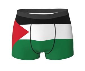 sxzvvbn Boxer pour homme Drapeau de l'État de Palestine, 1 caleçon respirant avec pochette de soutien 3D, sous-vêtement extensible doux, Noir , S