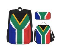 SXZVVBN Ensemble de crayons avec motif drapeau de l'Afrique du Sud | Sac à livres durable pour ordinateur portable pour étudiants, adultes, voyage, boîte à crayons isolée