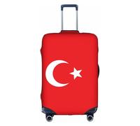 sxzvvbn Housse de protection élastique double face avec fermeture éclair pour valise Motif drapeau de la Turquie 45,7 à 81,3 cm, blanc, L