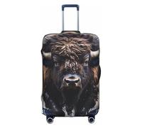sxzvvbn Housse de protection élastique double face pour valise, motif bison d'Amérique du Nord, 45,7 à 81,3 cm, blanc, S