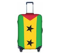 sxzvvbn Housse de protection élastique double face pour valise, motif drapeau de Sao Tomé-et-Principe pour voyage d'affaires 45,7 à 81,3 cm, blanc, M