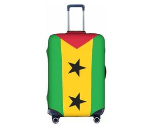 sxzvvbn Housse de protection élastique double face pour valise, motif drapeau de Sao Tomé-et-Principe pour voyage d'affaires 45,7 à 81,3 cm, blanc, S