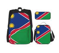 SXZVVBN Sac à dos d'école drapeau de la Namibie, boîte à déjeuner et crayons