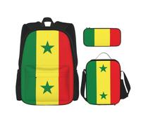 SXZVVBN Sac à dos d'école drapeau du Sénégal - Boîte à déjeuner - Ensemble crayon