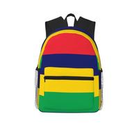 SXZVVBN Sac à dos léger résistant à l'eau pour ordinateur portable | Sac à dos de grande capacité avec bandoulière rembourrée Motif drapeau de l'île Maurice