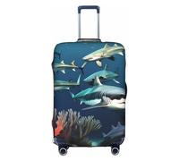 sxzvvbn Sharks Under The Sea Housse de protection élastique double face avec fermeture éclair pour voyage d'affaires 45,7 à 81,3 cm, blanc, S