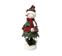 SXZYHJYC Figurine de Noël balançoire avec base éclairée, décoration de table de Père Noël en tissu, mouvement de balancement doux, design léger, pour cheminée, table, étagère et rassemblement