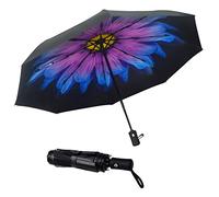 SY COMPACT Parapluie coupe-vent automatique l¨¦ger incassable Umbrellas-factory Direct haute ¨¦conomique Parapluie, Fleur violette