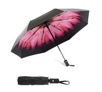 SY COMPACT Parapluie coupe-vent automatique l¨¦ger incassable Umbrellas-factory Direct haute ¨¦conomique Parapluie, fleur rose