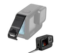 SYACHI Couvercle de compartiment de batterie en alliage d'aluminium pour GoPro Hero 13/12/11/10/9, couvercle de batterie amovible, adaptateur de port de charge de type C, porte latérale pour GoPro
