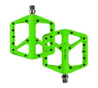 SYACHI Pédales plates pour VTT - Antidérapantes - En fibre de nylon - Pour vélo de route, VTT et vélo gravel - Antidérapantes et durables - Alliage d'aluminium avec 3 axes étanches de 9/16" - Vert