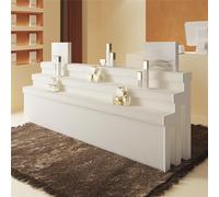 SYAGMCY Présentoir moderne pliable en papier kraft - Meuble de rangement multi-niveaux blanc, design réglable peu encombrant, léger et robuste pour la vente au détail, les événements