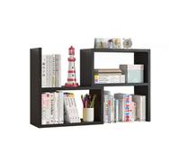 SYALEO Bibliothèque de Bureau réglable, bibliothèque en Bois Extensible, Organisateur de Bureau autoportant, Rangement de Livres, présentoir, Support pour Le Bureau à Domicile