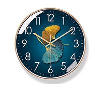 SYALEO Quartz Horloge Murale Moderne pour Salon Art Design Ginkgo Feuille Horloge créative silencieuse sans tic-tac Horloge Murale Ronde pour Bureau à Domicile Maison