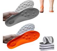 Syalz Semelle X, Unisexe, Semelles Orthopédiques 4d Extra Souples Pour Enfants Et Adolescents (Gris+Orange,41-42)