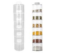 SyangKaitian Boîte d'assaisonnement de 6 pièces, récipients de stockage d'épices transparents, 6 pcs Pot à épices empilable Spice Tower Spice Color Transparent Pot Assaisonnement Bouteille pour la cui