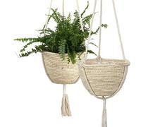 SyangKaitian Paniers de plantes en jonc de mer à suspendre naturel, cintres en macramé, cintre pour plantes d'intérieur Boho, pour décorations intérieures et extérieures pour la maison, jardinières, p