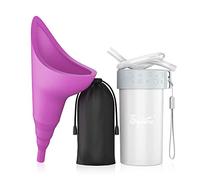 Syarme Urinoir pour Femme, Pisse Debout Réutilisable avec Tube d'extension,Convient pour Les Voyages,Les Festivals,Le Camping,Les Embouteillages Etc.,Comprend Un Sac étanche,Une Tasse étanche