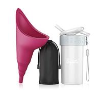 Syarme Urinoir pour Femme, Pisse Debout Réutilisable avec Tube d'extension,Convient pour Les Voyages,Les Festivals,Le Camping,Les Embouteillages Etc.,Comprend Un Sac étanche,Une Tasse étanche