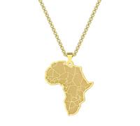 SYAVR Acier inoxydable Afrique Carte Pendentif Collier Pays Collier Bijoux