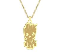 SYAVR Acier inoxydable bébé Groot pendentif collier arbre ornement cadeau