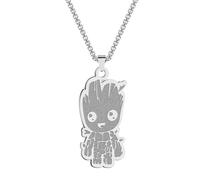 SYAVR Acier inoxydable bébé Groot pendentif collier arbre ornement cadeau