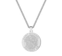 SYAVR Acier inoxydable circulaire médaille de Saint-Michel Collier Bijoux