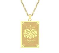 SYAVR Acier inoxydable douze zodiaque pendentif collier bijoux breloque hip-hop punk