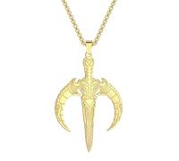 SYAVR Acier inoxydable lune poignard biomécanique collier médaille Viking guerrier poignard pour hommes bijoux