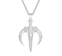 SYAVR Acier inoxydable lune poignard biomécanique collier médaille Viking guerrier poignard pour hommes bijoux