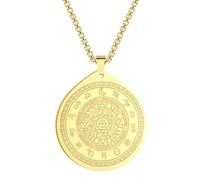 SYAVR Acier inoxydable sept points diagramme Alchimie magique pendentif collier douze bijoux constellation