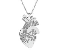 SYAVR Anatomie Cœur Humain Pendentif Collier Bijoux Médecin Collier Acier Inoxydable Bijoux