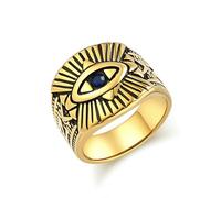 SYAVR Bague Artistique rétro en Acier Titane œil de Dieu, personnalité de Niche, Yeux de Pharaon égyptien, Bijoux en Acier Inoxydable