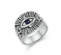 SYAVR Bague Artistique rétro en Acier Titane œil de Dieu, personnalité de Niche, Yeux de Pharaon égyptien, Bijoux en Acier Inoxydable