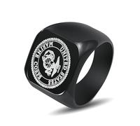 SYAVR Bague lisse en acier titane Bague carrée en acier inoxydable 18mm US Marine Corps