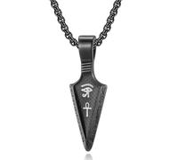 SYAVR Bijoux Horus Eye Anka Fer de lance Collier en acier inoxydable Pendentif en acier titane en fibre de carbone