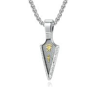 SYAVR Bijoux Horus Eye Anka Fer de lance Collier en acier inoxydable Pendentif en acier titane en fibre de carbone