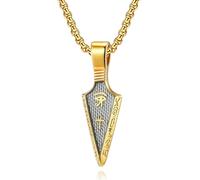 SYAVR Bijoux Horus Eye Anka Fer de lance Collier en acier inoxydable Pendentif en acier titane en fibre de carbone