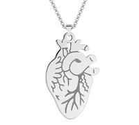 SYAVR Collier coeur humain en acier inoxydable Pendentif femme Cadeau du médecin Accessoires de bijoux à la mode