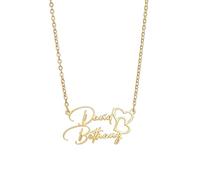 SYAVR Collier de lettre double nom bricolage en acier inoxydable, bijoux cadeaux de couple d’amour personnalisés