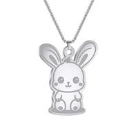 SYAVR Collier en acier inoxydable lapin pendentif mignon animal accessoire