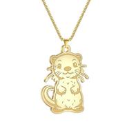 SYAVR Collier en acier inoxydable loutre pendentif animal mignon accessoire cadeau