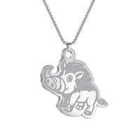 SYAVR Collier en acier inoxydable Pendentif sanglier Accessoire animal mignon