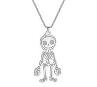 SYAVR Collier en acier inoxydable squelette cadre pendentif accessoire