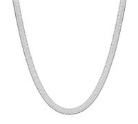 SYAVR Collier en acier titane lame minimaliste de 4 mm, collier de chaîne en os de serpent plat en acier inoxydable personnalisé