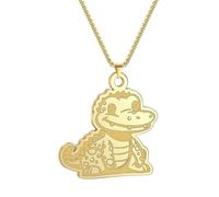 SYAVR Collier pendentif bijoux personnalisés vintage en acier inoxydable mignon crocodile créatif