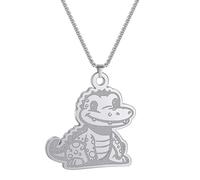 SYAVR Collier pendentif bijoux personnalisés vintage en acier inoxydable mignon crocodile créatif