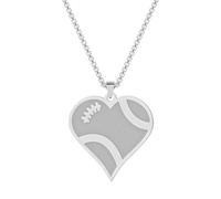 SYAVR Collier pendentif coeur de football en acier inoxydable, accessoire de collier hip-hop